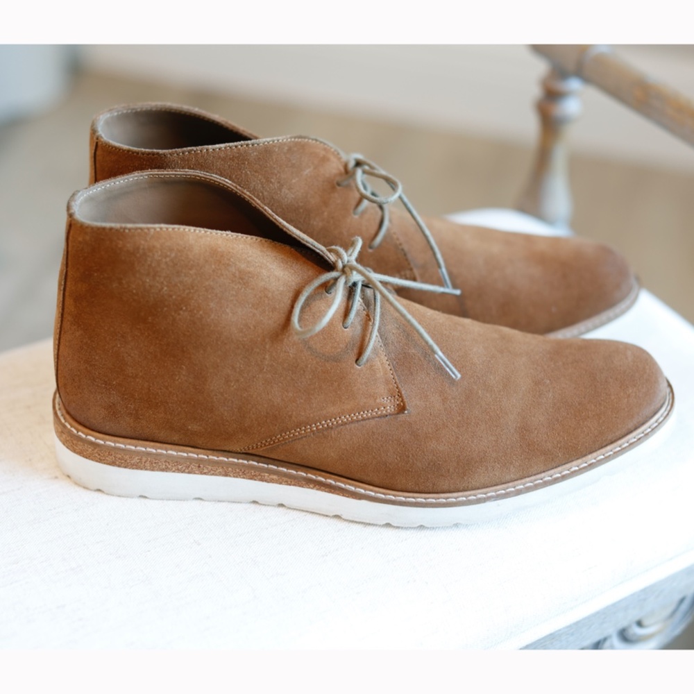 Men's Suede Desert Chukka Ankle Boots Tobacco Brown Size 11M Casual Dress Shoe